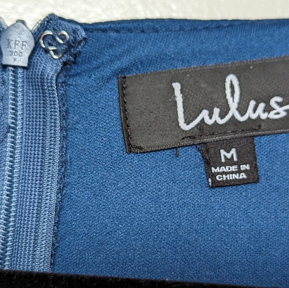 Royal Blue Sleeveless Mock Wrap Rufffled Fit & Flare Dress - Size M Lulus - Picture 8 of 9